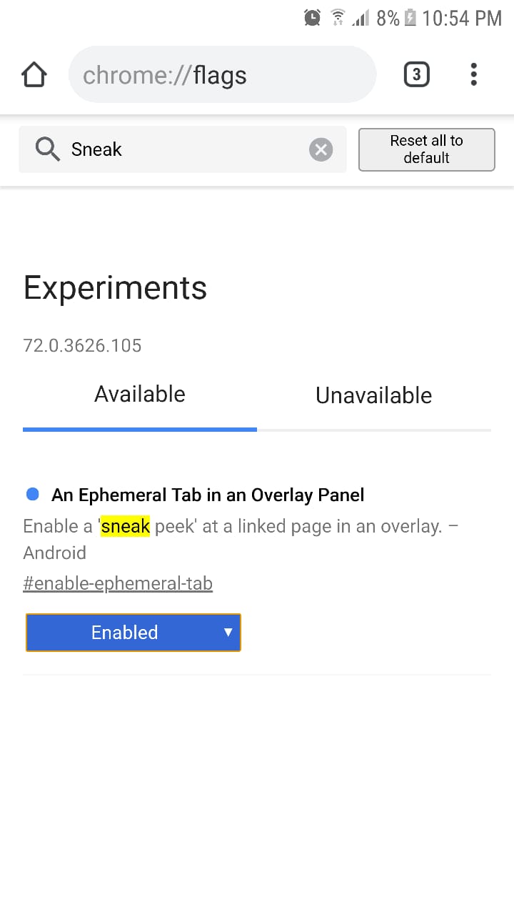 Activar Sneak Peek en Chrome para Android Activar Sneak Peek en Chrome para Android