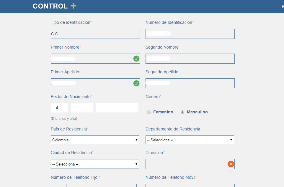 ingresar todos nuestros datos correctamente como, Nombres, Apellidos, Fecha de Nacimiento ingresar todos nuestros datos correctamente como, Nombres, Apellidos, Fecha de Nacimiento