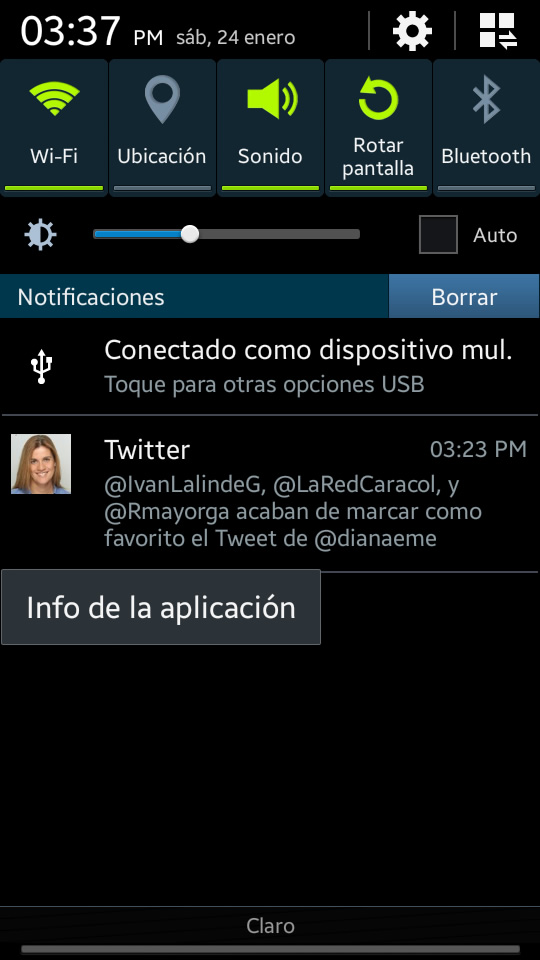 Presionas unos segundos sobre la notificación. Presionas unos segundos sobre la notificación.
