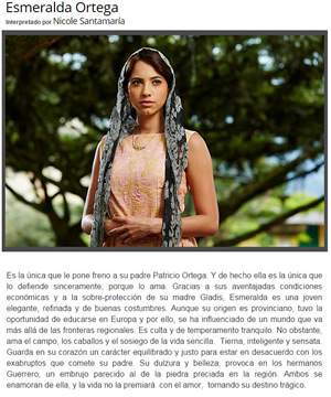 Esmeralda Ortega Interpretada por Nicole Santamaría Esmeralda Ortega Interpretada por Nicole Santamaría