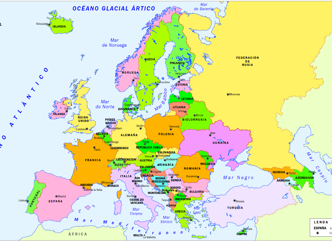 Países de Europa y sus capitales | Mundonets