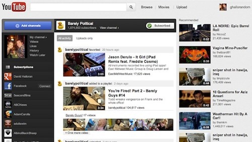 YouTube sesion personalizada