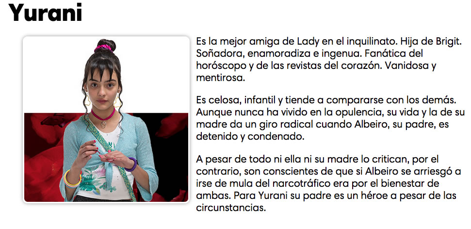 Yurani en “Lady, la vendedora de rosas” Yurani en “Lady, la vendedora de rosas”